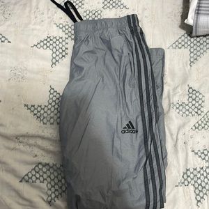 Adidas grey large windbreaker pants